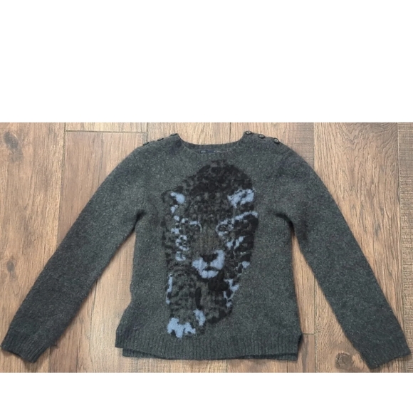 Stella McCartney Other - Stella McCartney For Gap Kids Gray Cheetah Cashmere Blend Sweater XXL (14-16).